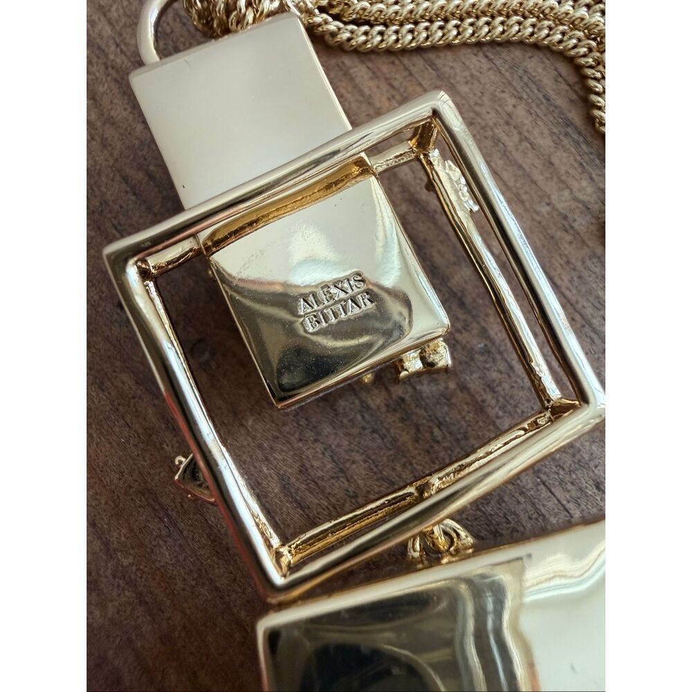 Alexis Bittar 10k Gold Fringe Labradorite Abalone Pendant Statement Necklace - Picture 7 of 8